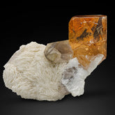 Topaz on Cleavelandite with Smoky Quartz
