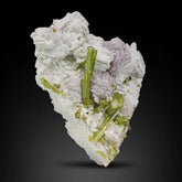 Tourmaline Crystals on pink Lepidolite