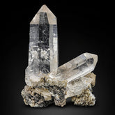 Quartz Crystals on Calcite