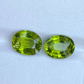 8.20 carats Green Peridot Pair Oval Cut