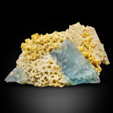Saturated Aquamarine on Albite from Kunnar, Afghanistan