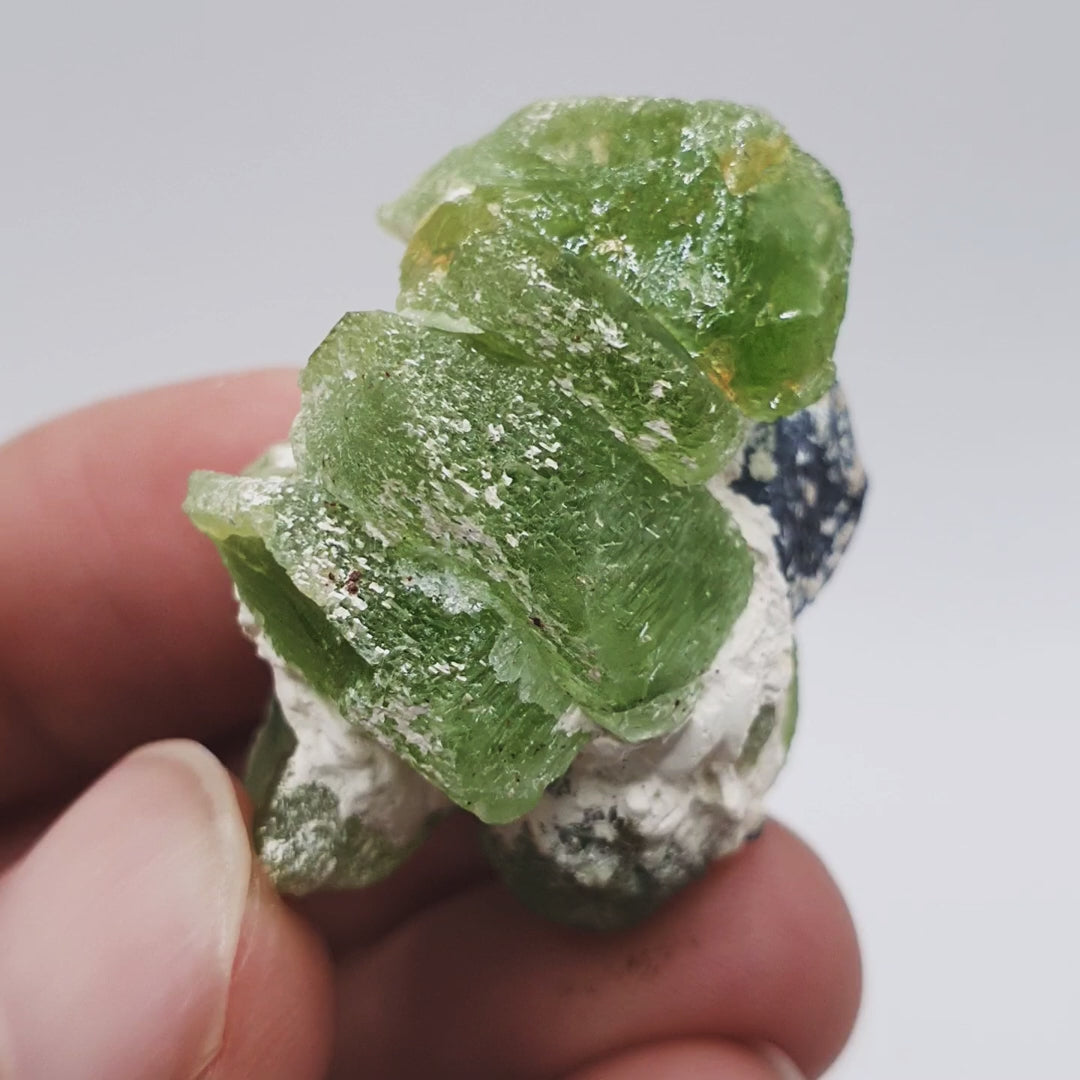 Lovely Apple Green Elongated Peridot With Magnetite