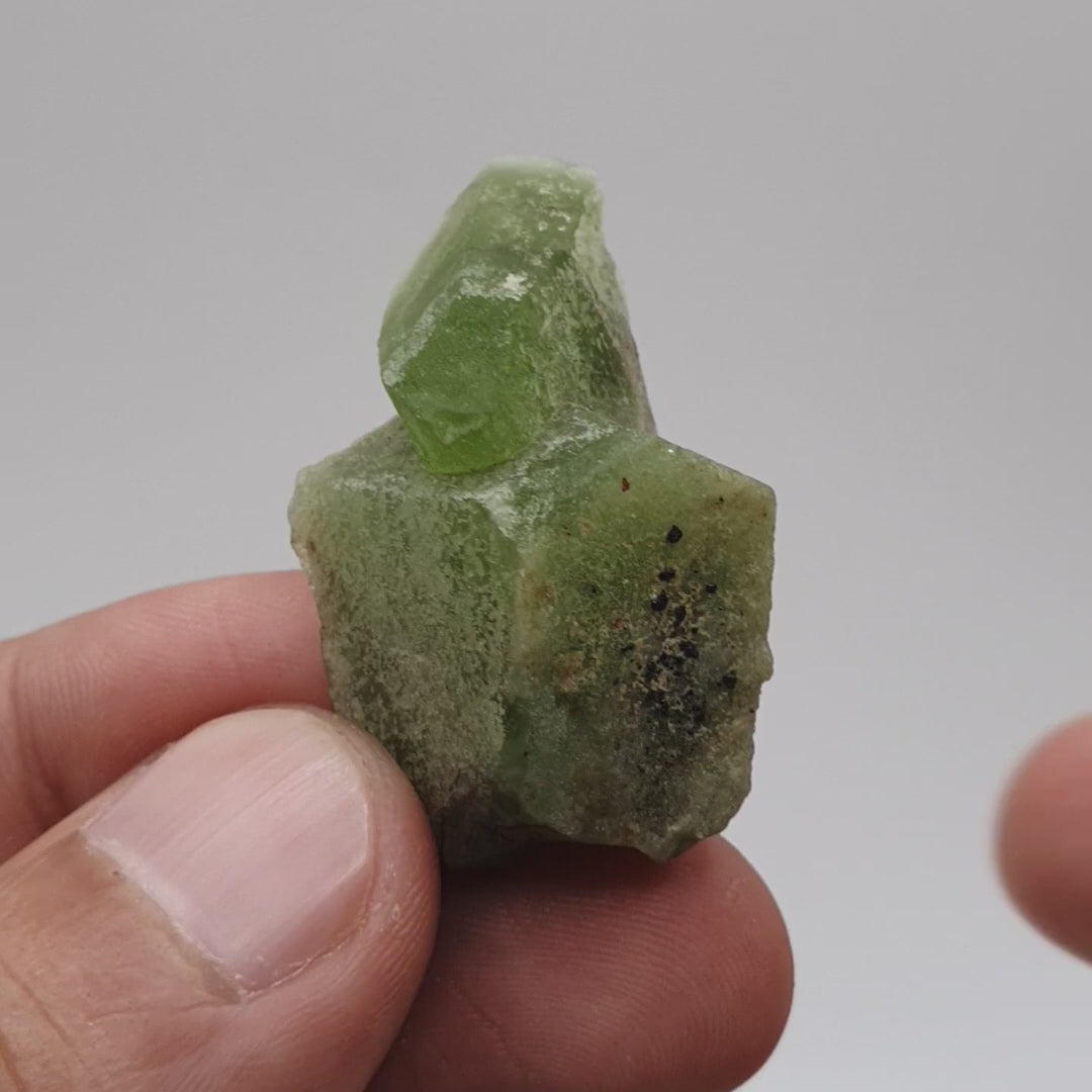 Lovely Apple-Green Peridot With Magnetite Crystals