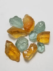 Beryl & Quartz: Mix Lot of Orange Color Citrine & Green Beryl
