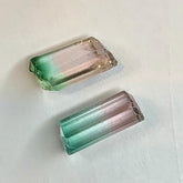 Bi-Color Rough Watermelon Tourmaline Pair