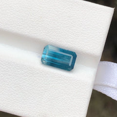 2.40 Carats Blue Color Emerald Cut Natural Indicolite Tourmaline
