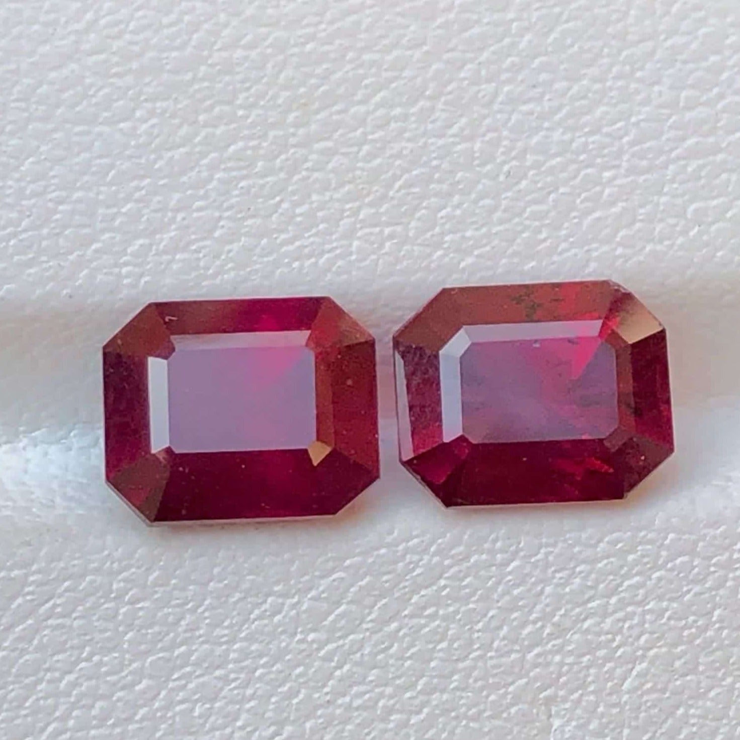 Elegantly Simple Cherry Red Garnet Pair
