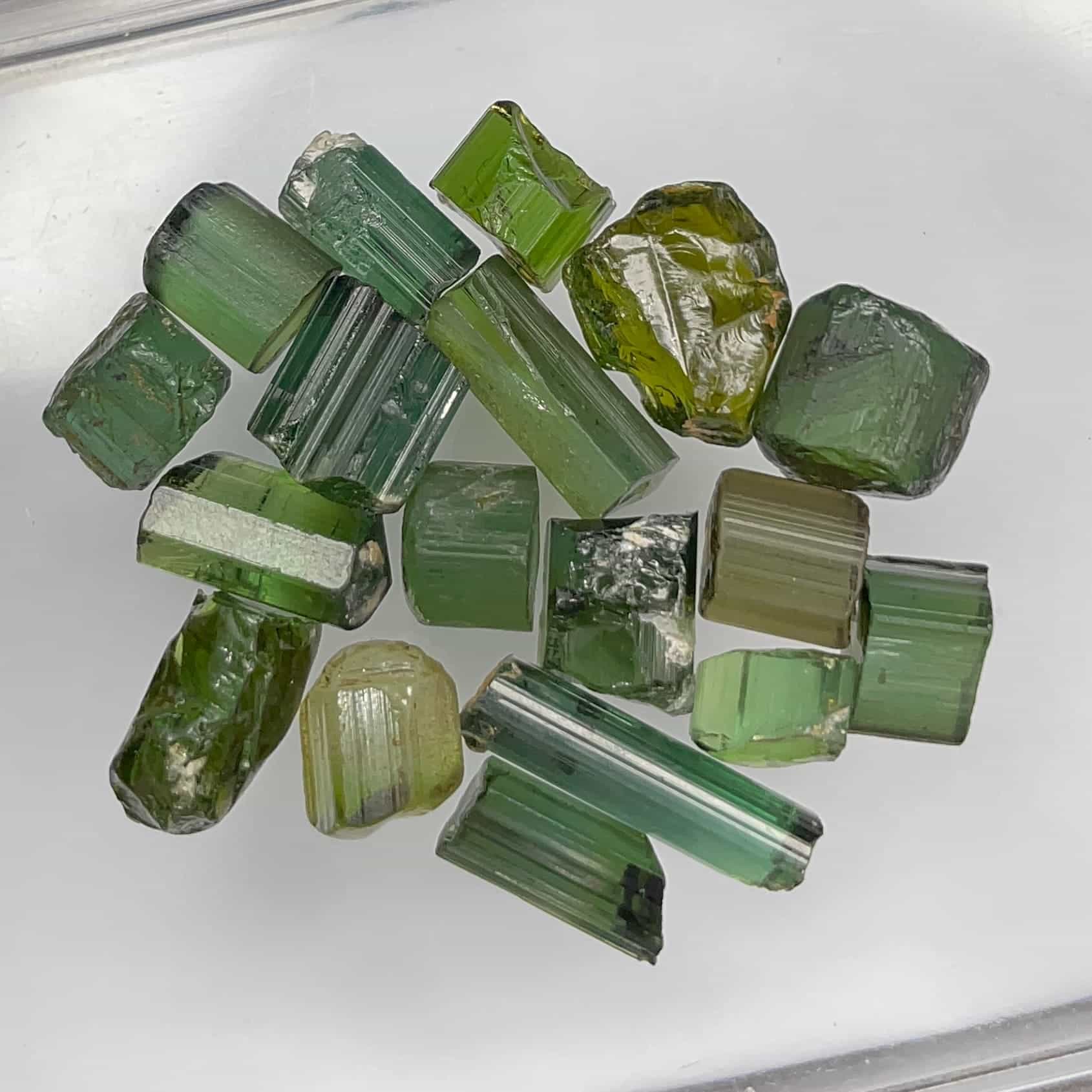 Facet Grade Rough Green Tourmaline Parcel
