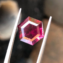 Faceted Octagonal Shape Rhodolite Garnet
