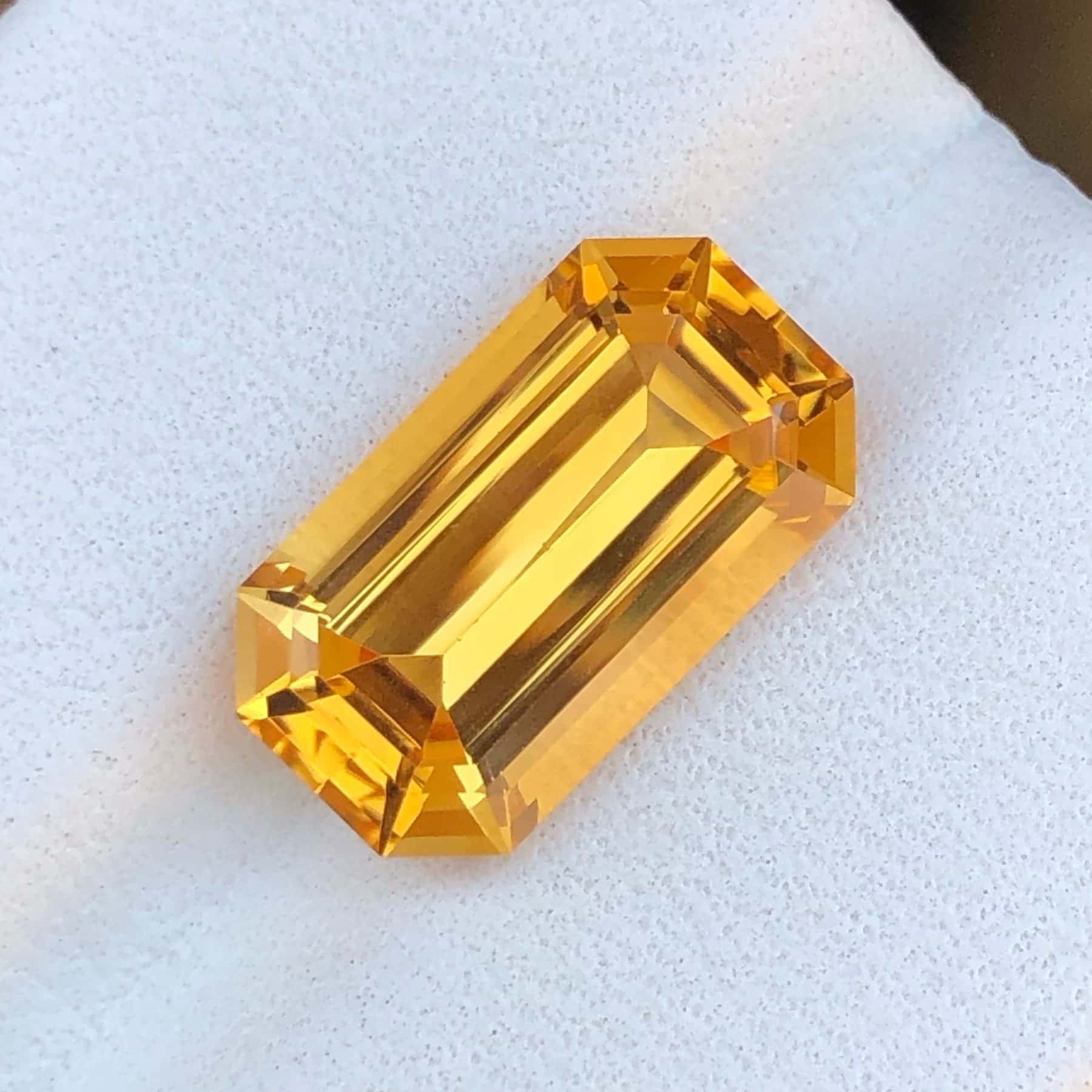 Faceted Rich Golden Citrine Quartz Gemstone
