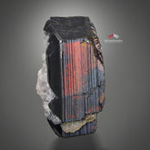 Highly Striated And Lusterious Mangano Tantalite With Albite