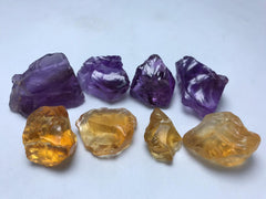 Quartz: Beautiful mix Lot of Orange Color Citrine and Amethyst