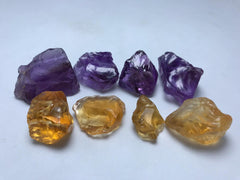 Quartz: Beautiful mix Lot of Orange Color Citrine and Amethyst
