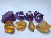 Quartz: Beautiful mix Lot of Orange Color Citrine and Amethyst