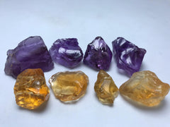 Quartz: Beautiful mix Lot of Orange Color Citrine and Amethyst