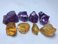 Quartz: Beautiful mix Lot of Orange Color Citrine and Amethyst