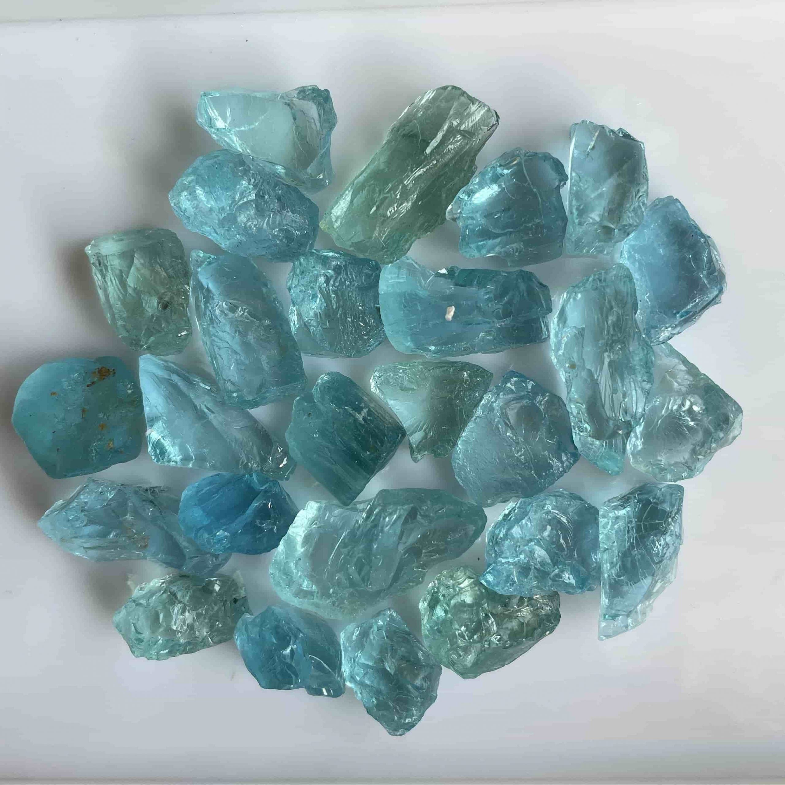 Intense Blue Aquamarine Facet Rough Parcel