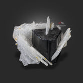 Lovely Cleavelandite Crystals Shooting Out Of Blue Cap Tourmaline