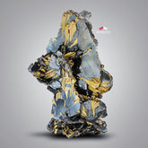 Lovely Metallic Cluster Of Ilmenite Crystals With Bright Golden Rutile Needles