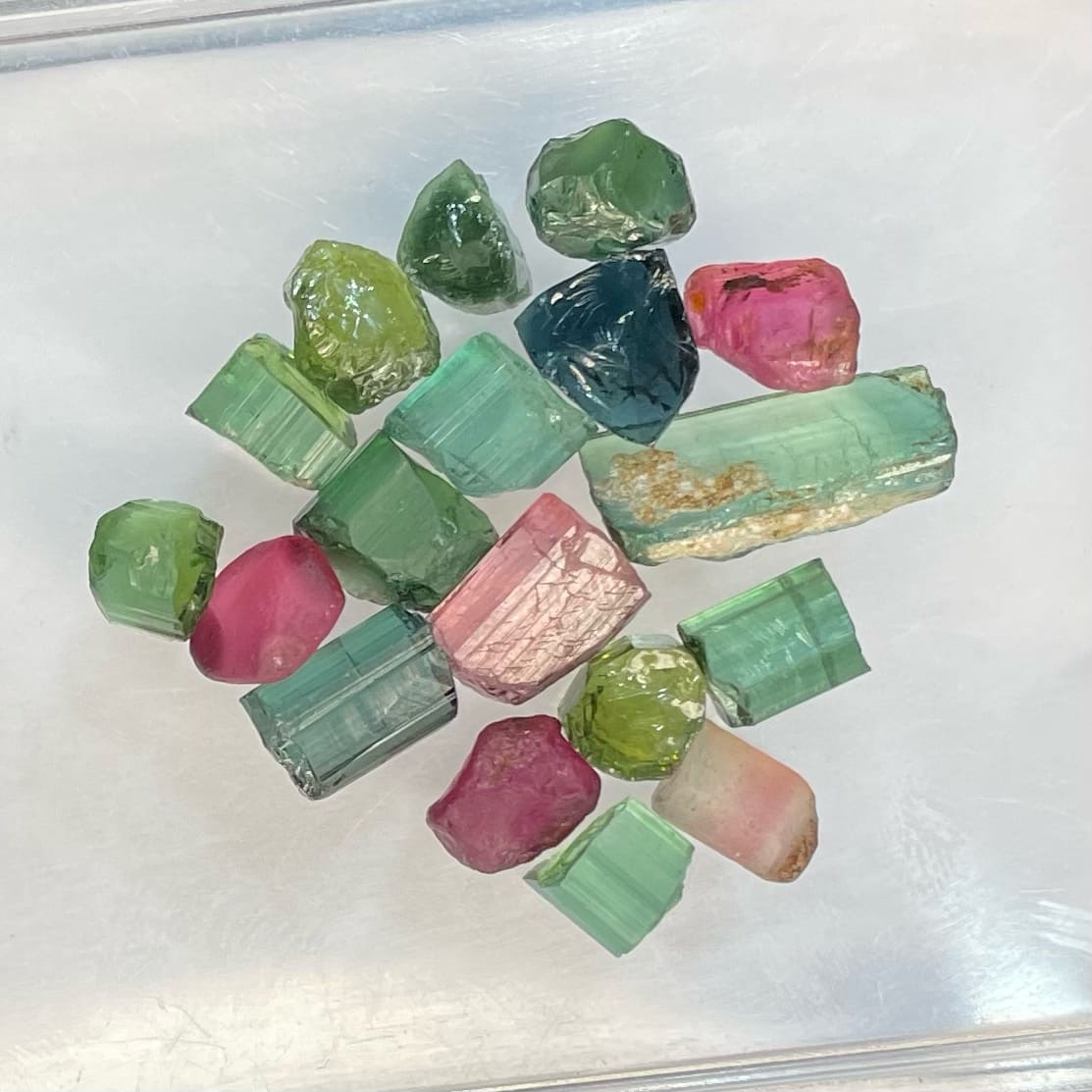 Multi Color Tourmaline Facet Rough Lot