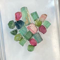 Multi Color Tourmaline Facet Rough Lot