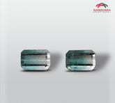 Natural Bicolor Tourmaline Gemstone Pair