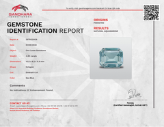 Natural Sea Blue Loose Aquamarine Stone Emerald Cut from Pakistan