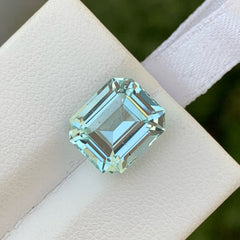 Natural Sea Blue Loose Aquamarine Stone Emerald Cut from Pakistan