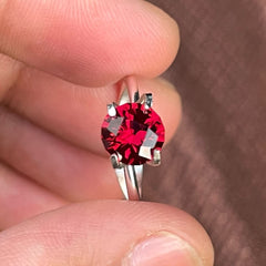 Peachy Red Natural Pyrope Garnet Stone