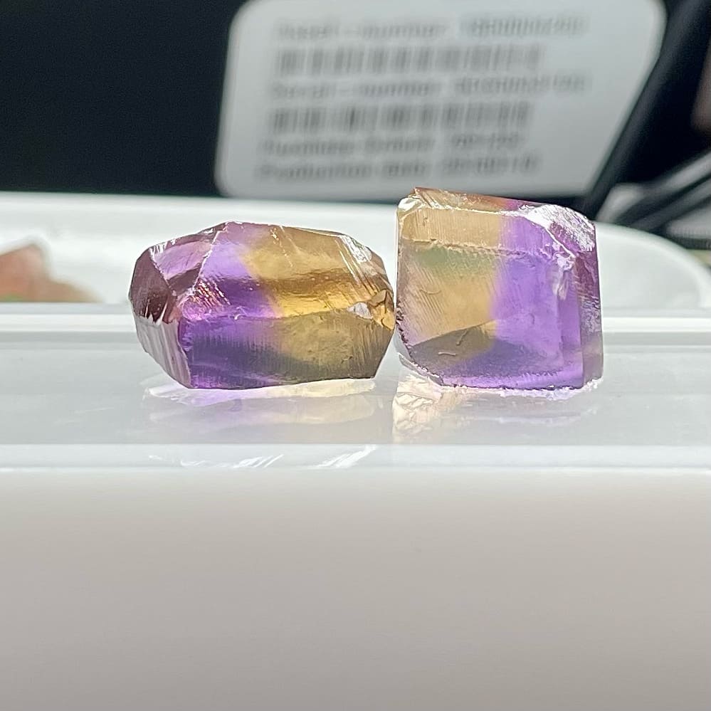 Preformed Ametrine Facet Rough Duo