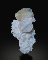 Pretty Morganite with Aqua Core Albite, Tourmaline and Smokey Quartz