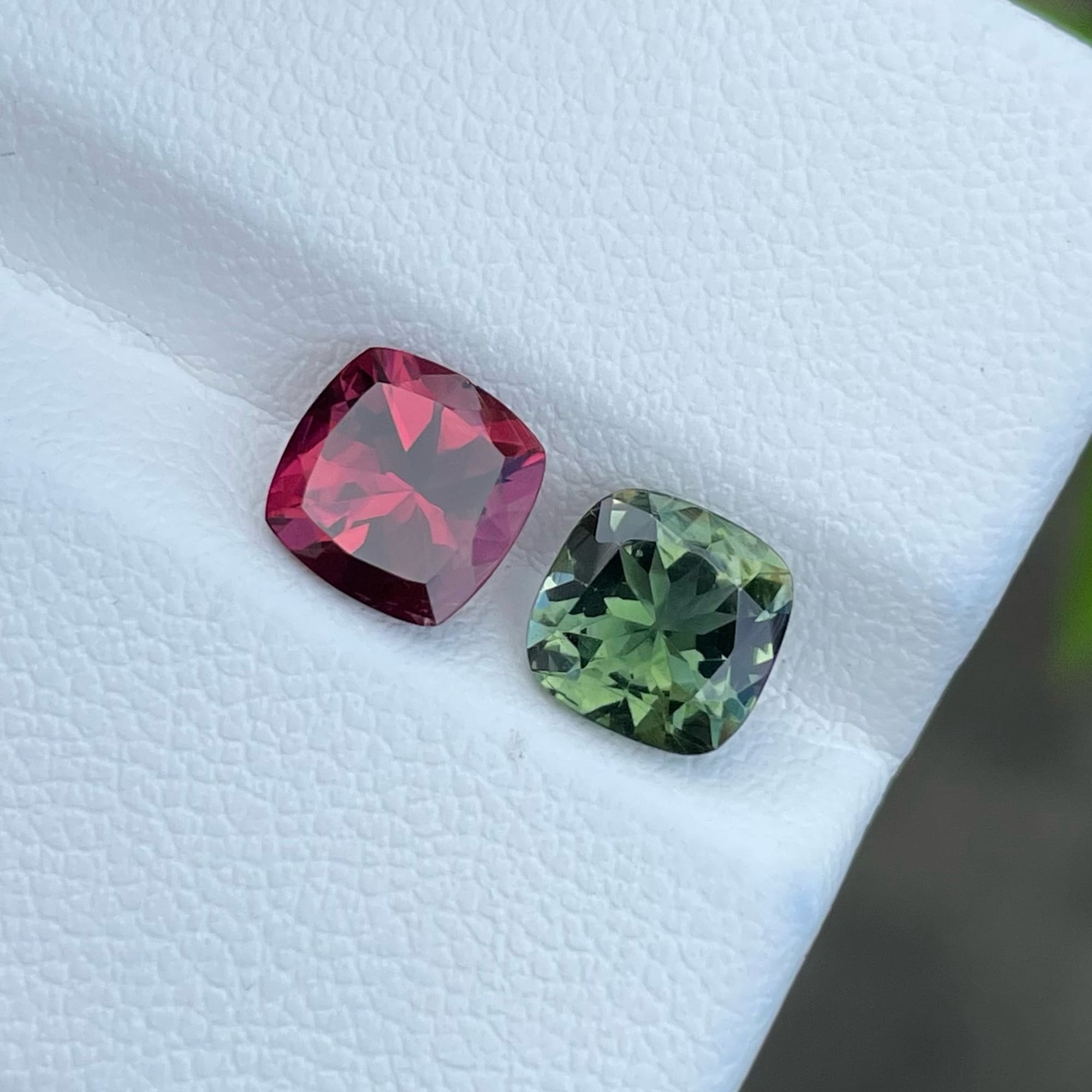 Reverse Color Natural Tourmaline Pair