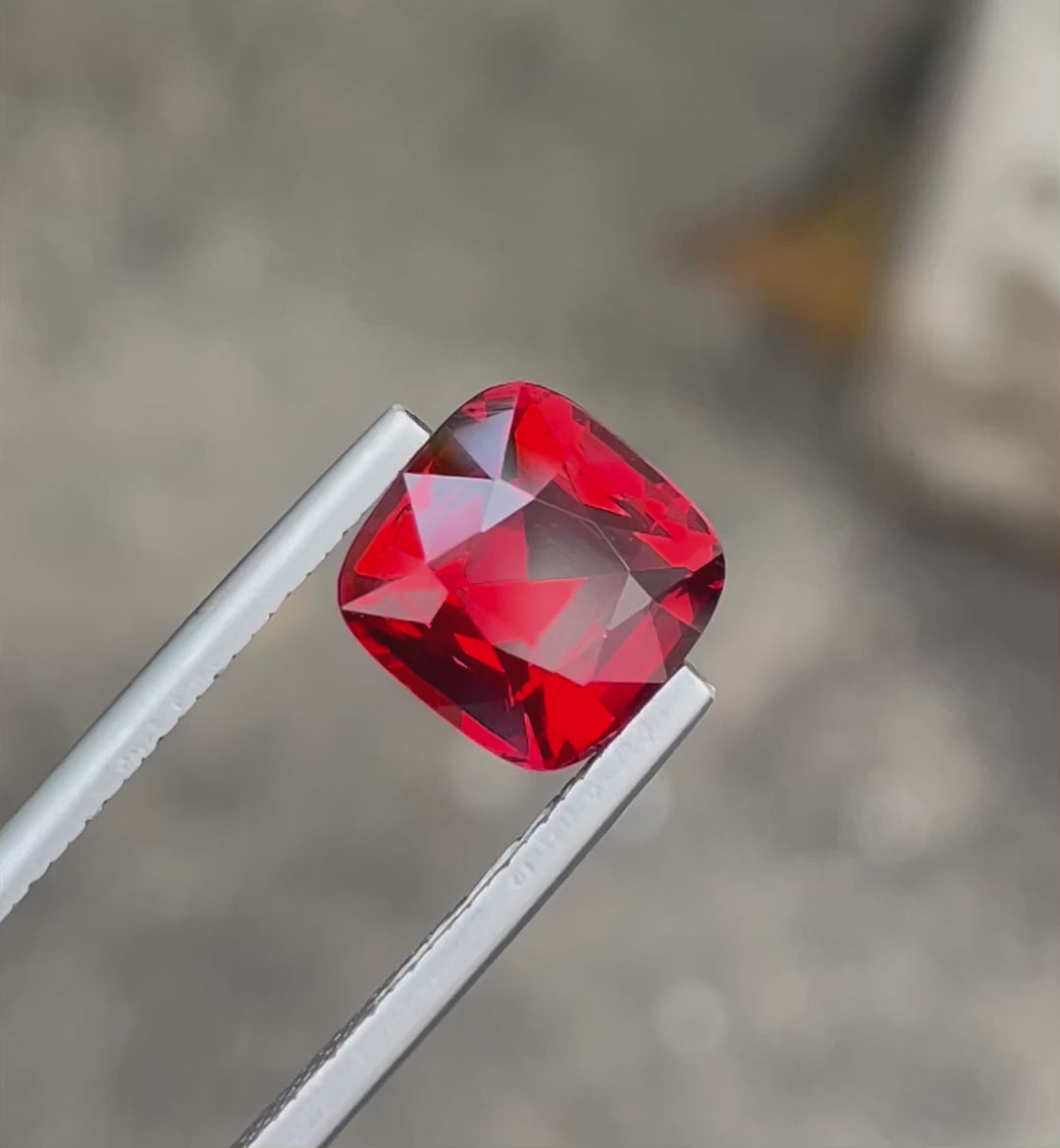 Bright Orange Red Spessartine Garnet Gemstone