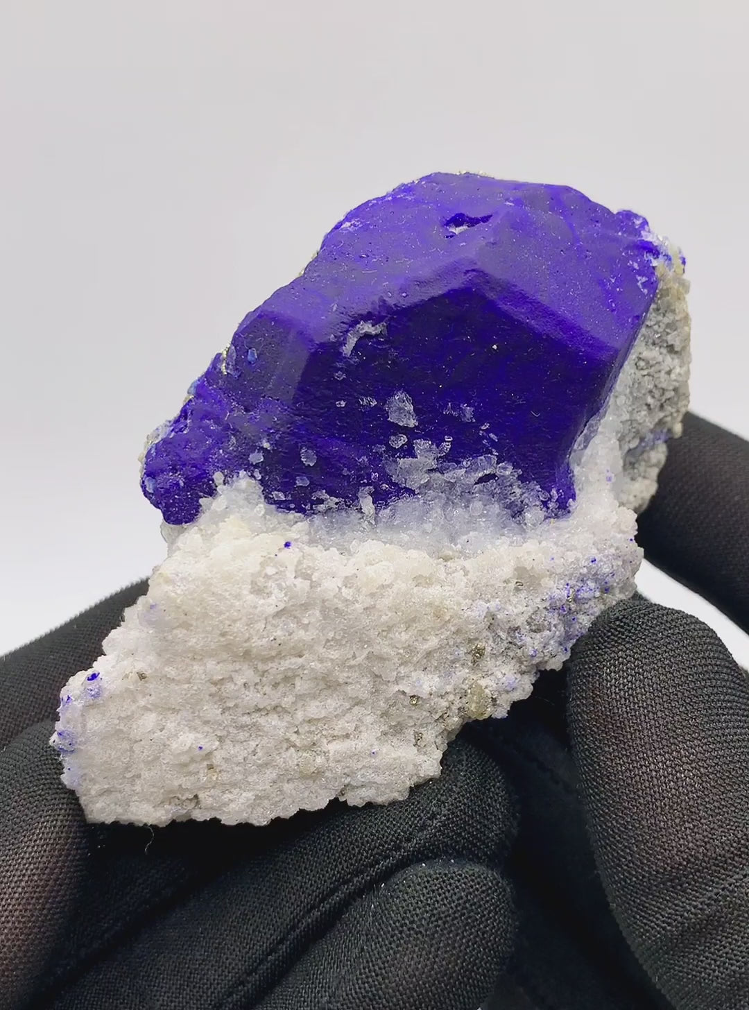 Impressive Electric Blue Lazurite On Calcite With Pyrite