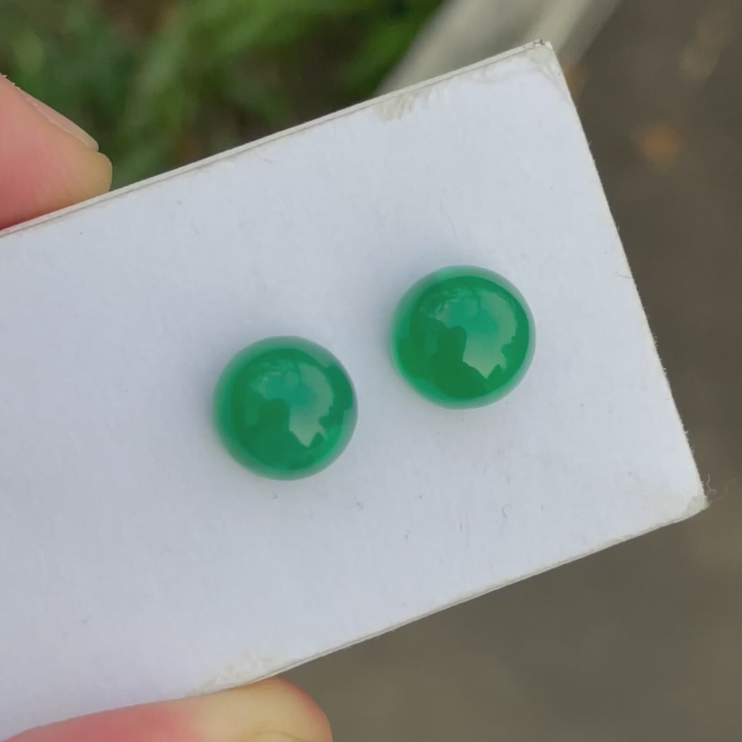 Beautiful Green Agate Pair Gemstone