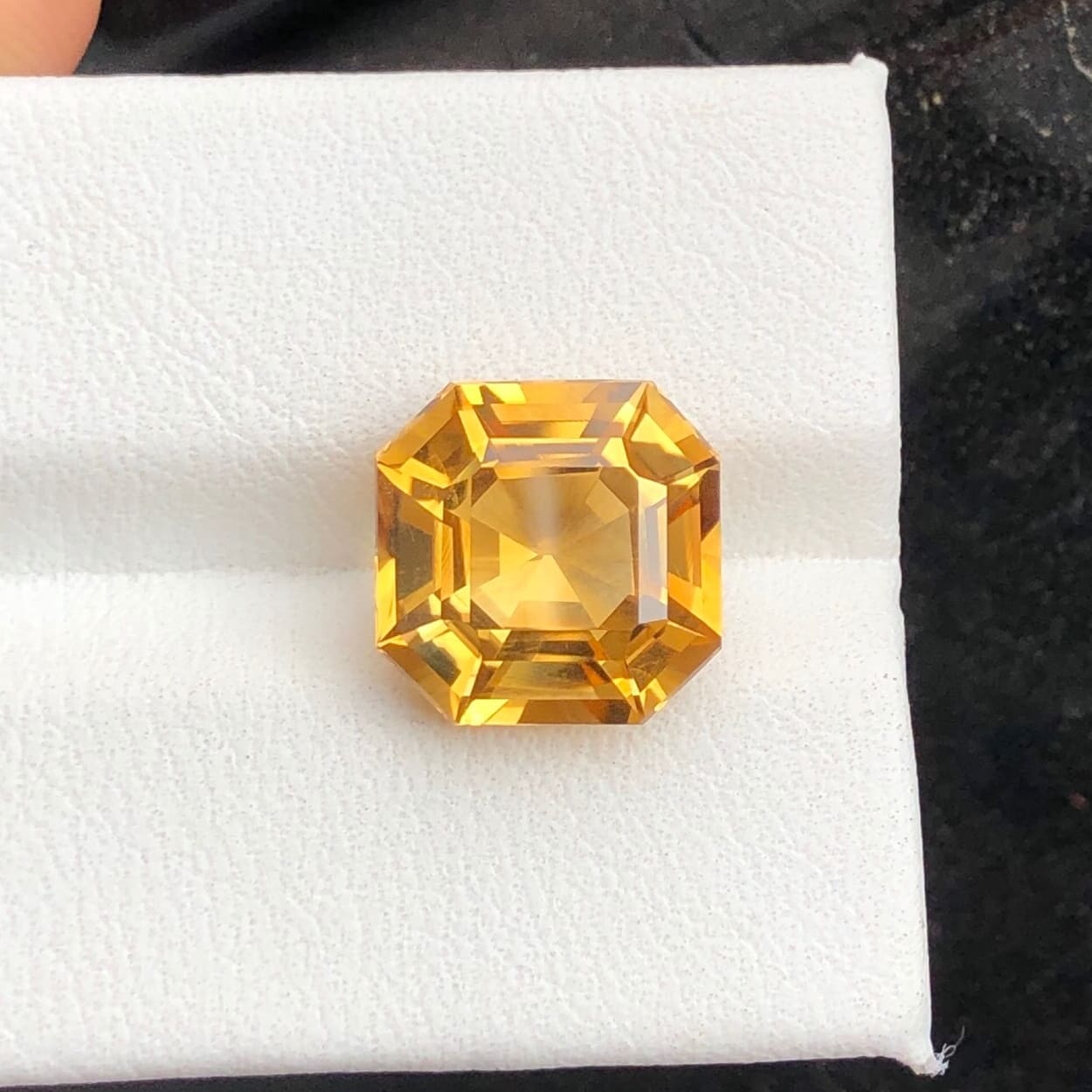 deep color asscher cut citrine - gandhara gems (3)