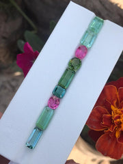 13.15 ct Faceted Pink and Green Tourmaline