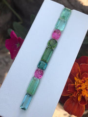 13.15 ct Faceted Pink and Green Tourmaline