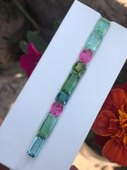 13.15 ct Faceted Pink and Green Tourmaline