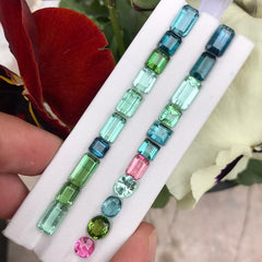 31.65 Carats Natural Mix Colors Faceted Loose Small Sizes Tourmaline Lot