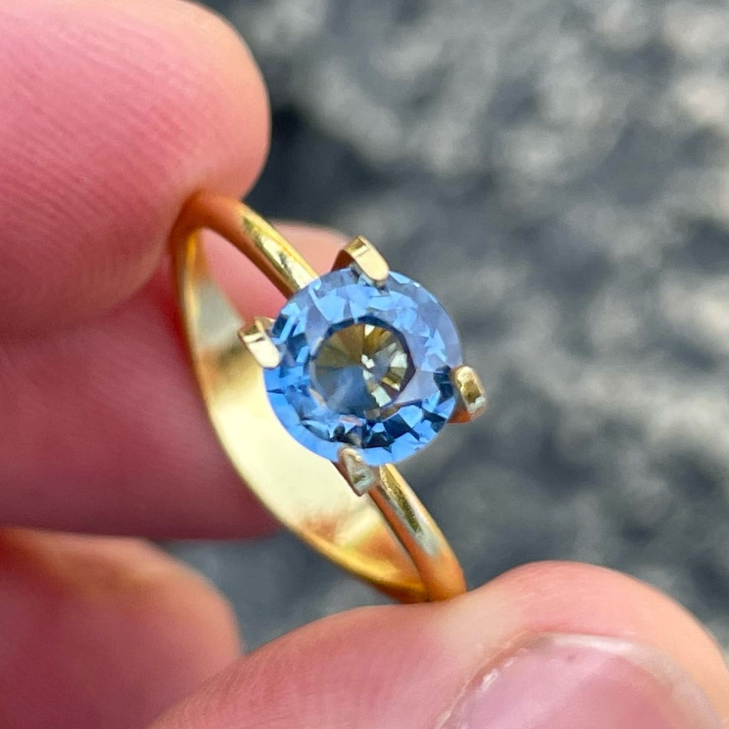 JeenMata 1.25 ct - Princess Cut Natural Blue Sapphire Ring - India | Ubuy