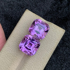 18.35Ct Pink Purple Amethyst Pair