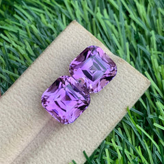 18.35Ct Pink Purple Amethyst Pair