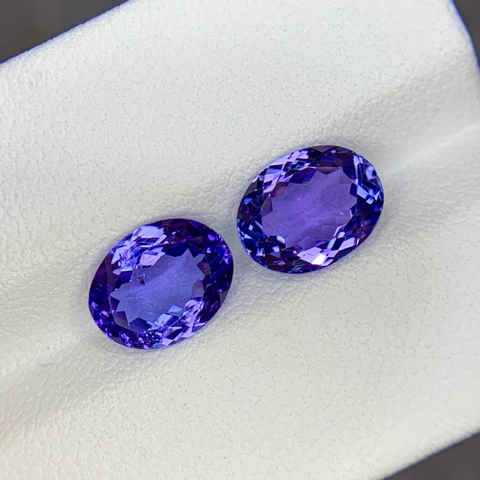 4.36ct Blue Tanzanite Pair Oval Cut