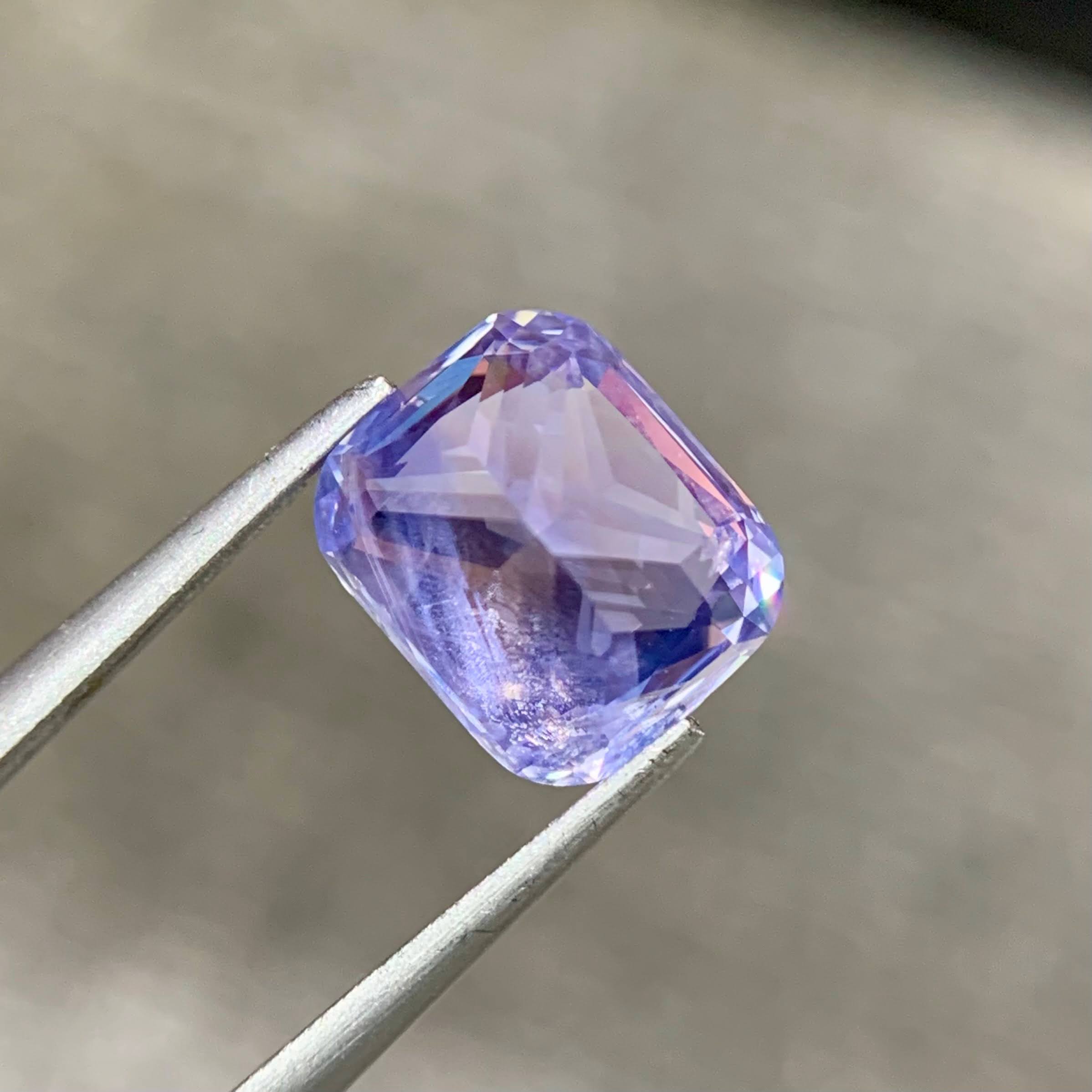 3.57ct Lavender Sapphire Cushion Heated