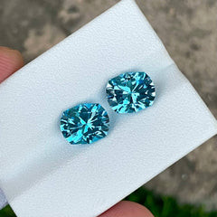 5.75 Carats Swiss Blue Topaz Pair