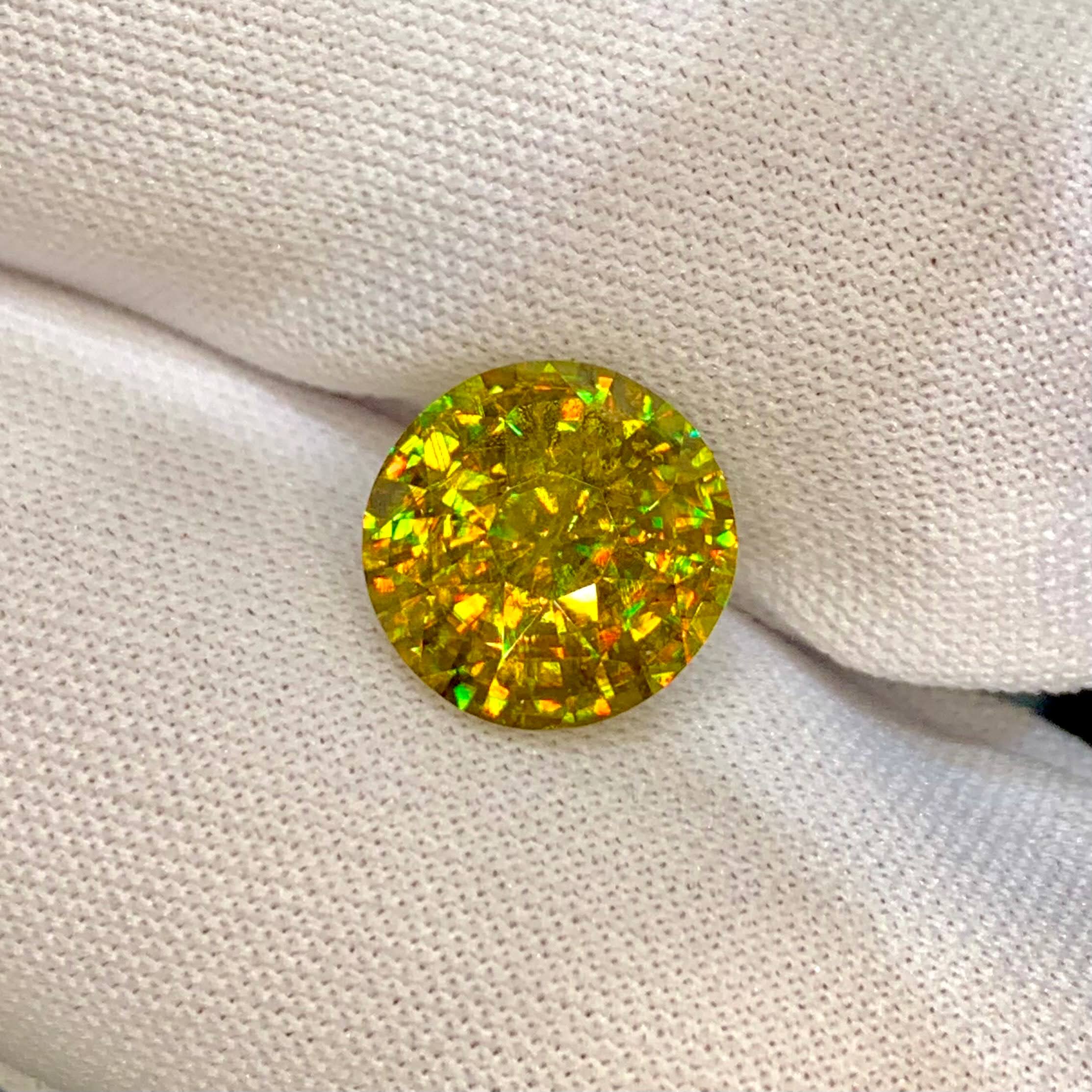 5.37ct Fancy Rainbow Sphene Round Cut
