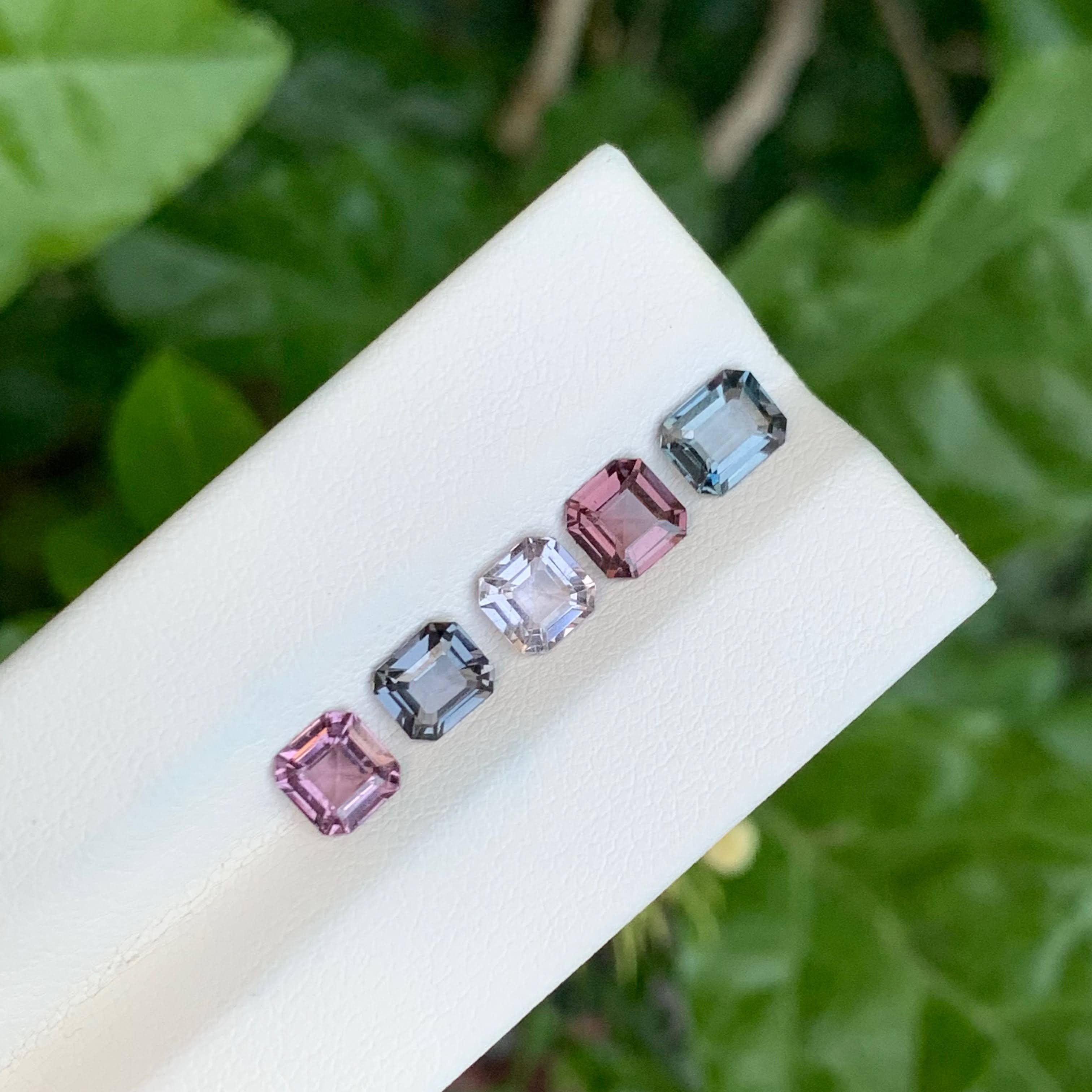 3.50 carats Multi Color 5 Piece Spinel Gems Lot