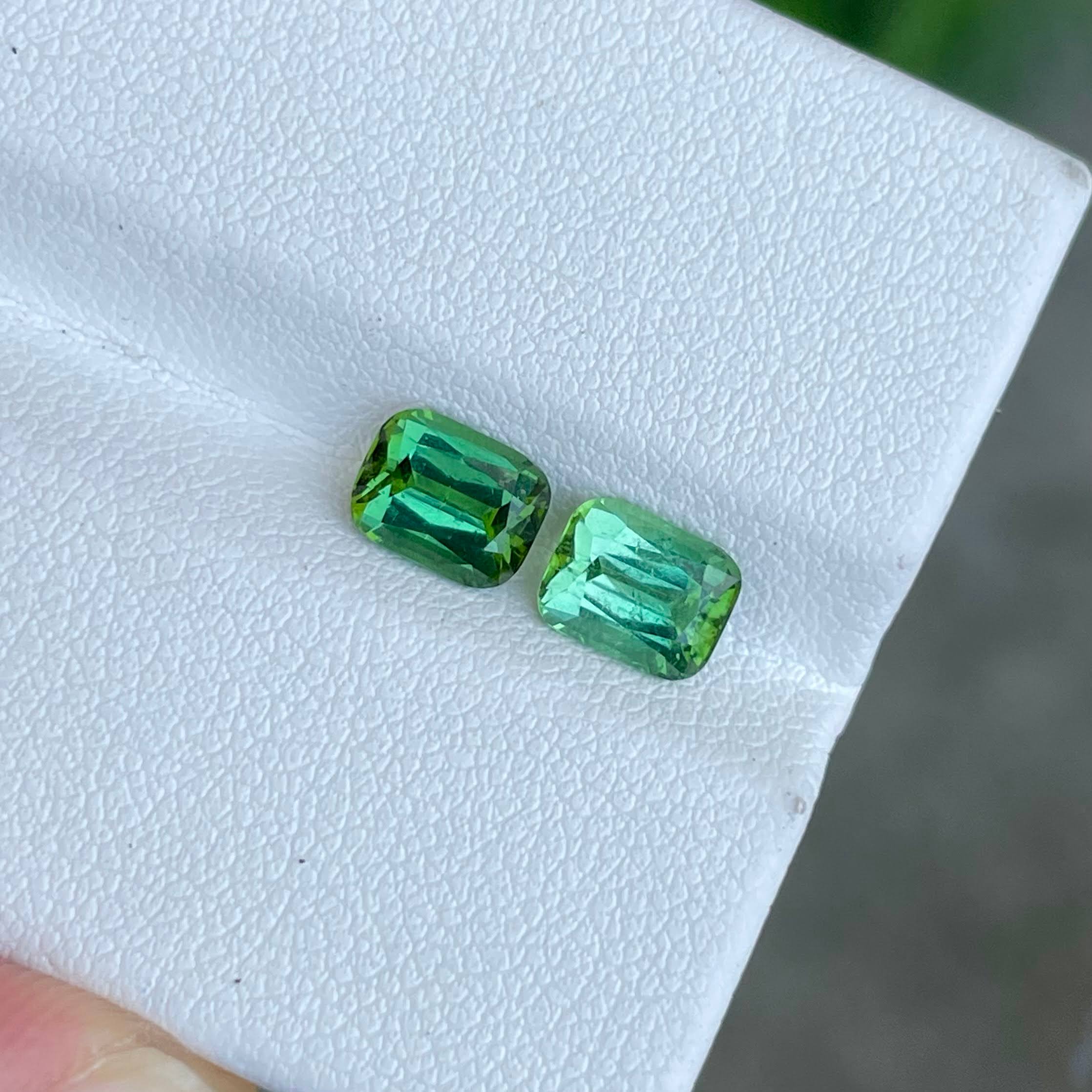 2.17 Carat Light Green Tourmaline Pair