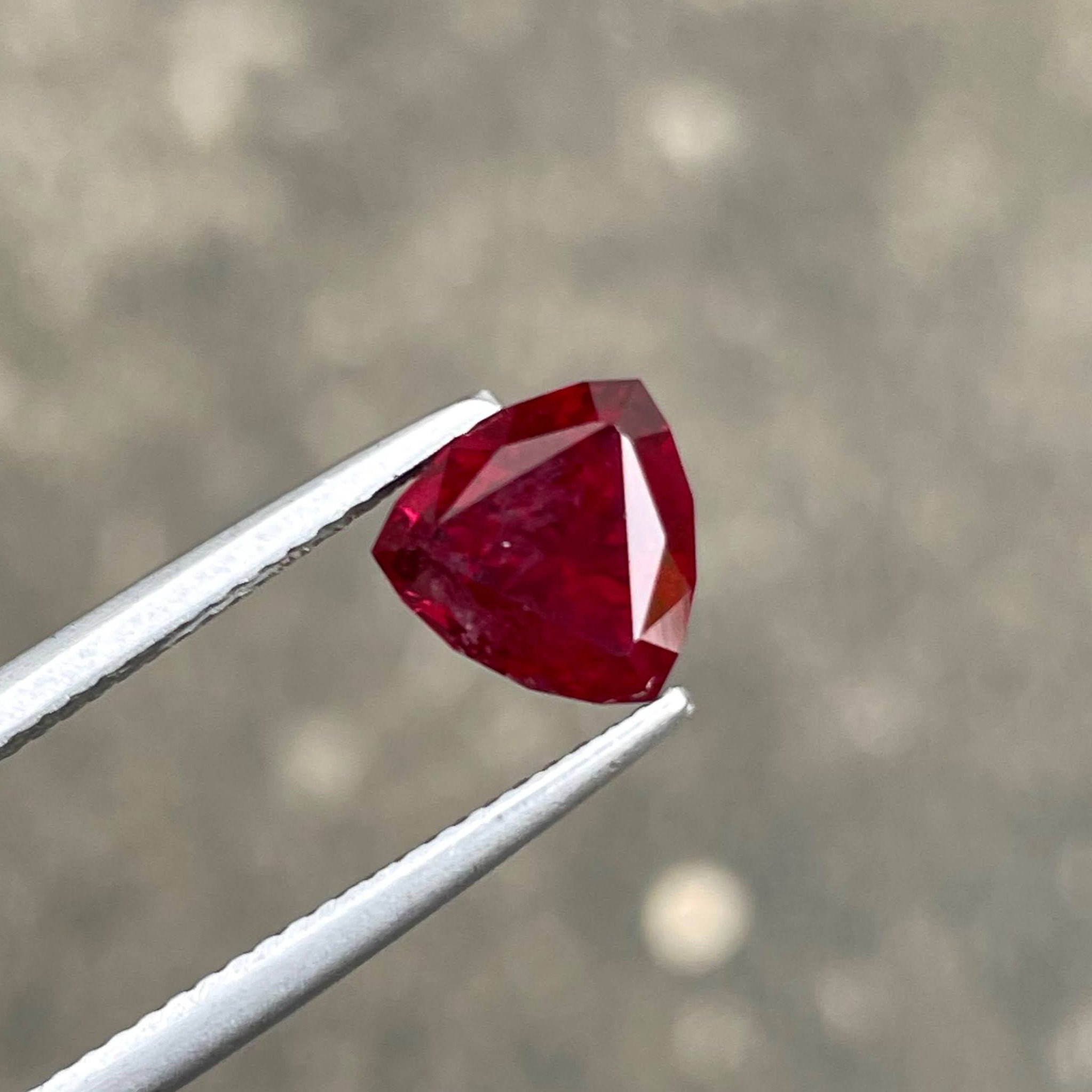  3.04 Carats Red Garnet Trilliant Shape